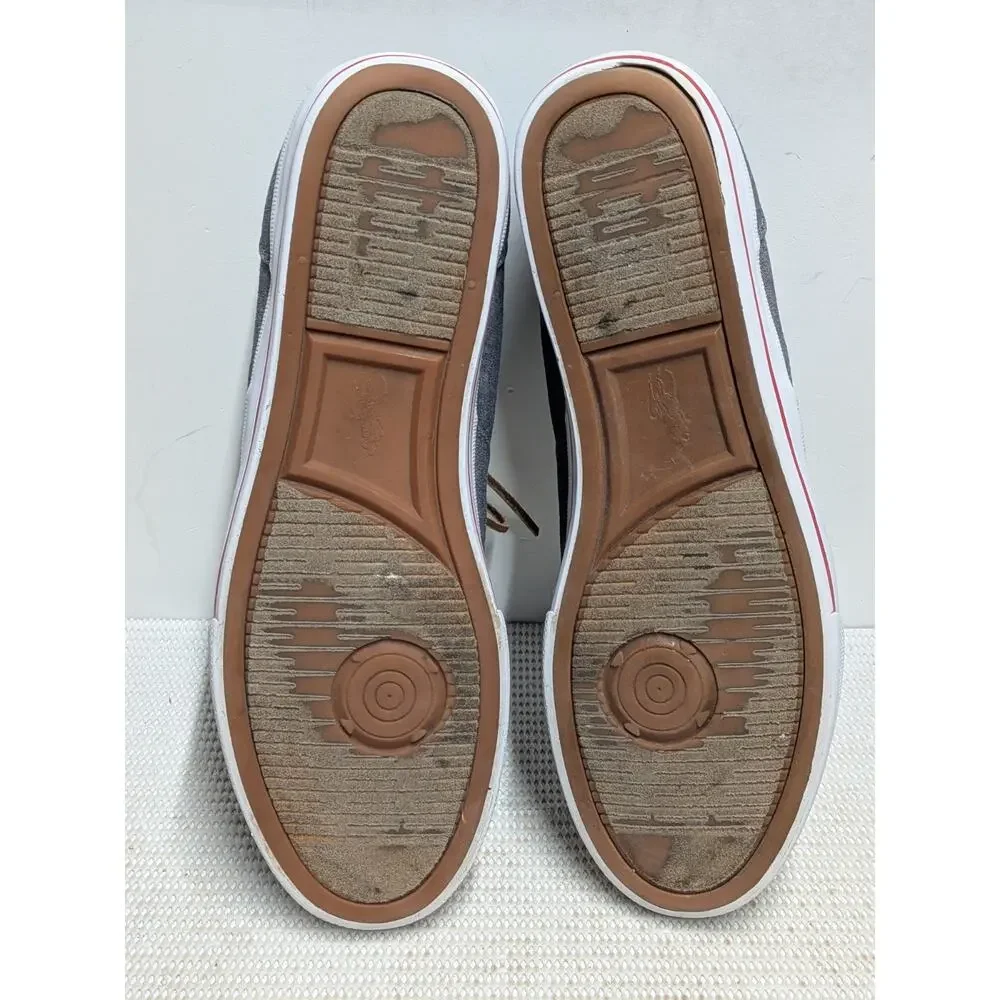 Polo Ralph Lauren Vaughn Canvas Sneaker Gray Lace Up Casual Shoes 14D Leather